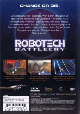 Robotech - Battlecry box cover back